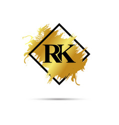 Gold Rk Logo Symbol Art Design