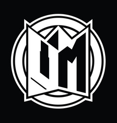 Vm Logo Monogram Circle Rounded Design