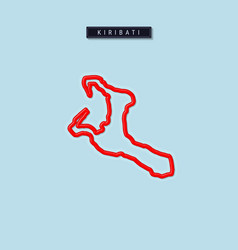 Kiribati Bold Outline Map