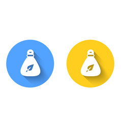 White Garbage Bag Icon Isolated With Long Shadow