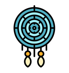 Bed Dream Catcher Icon Color Outline