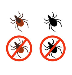 Encephalitis Tick Insects And Symbols Stop Ticks