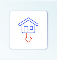 Line Property And Housing Market Collapse Icon