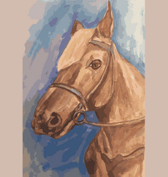 Portrait Of A Horse In Watercolor Style