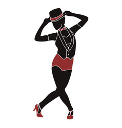 Jazz Dancer Female Bodysuit Silhouette