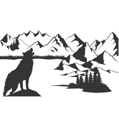 Mountain Wolf Silhouette