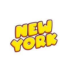 New York American City Phrase Lettering Isolated