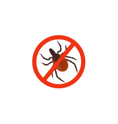 Stop Ticks Red Sign Flat