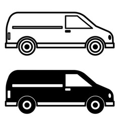 Van Icons Black And White Minibus Vehicle