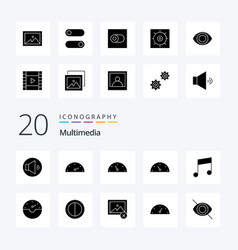 20 Multimedia Solid Glyph Icon Pack Like Man