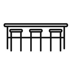 Bar Counter Chair Icon Outline Cafe Table