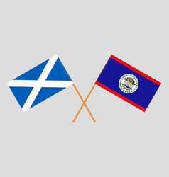 Crossed Flags Of Scotland And Belize Official