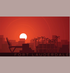 Fort Lauderdale Low Sun Skyline Scene