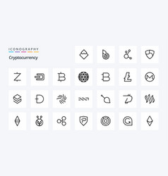 25 Cryptocurrency Line Icon Pack