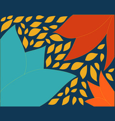 Blue Orange Background With Leaves