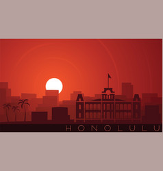 Honolulu Low Sun Skyline Scene