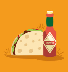 Taco With Tabasco Sauce