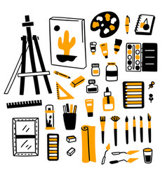 Cartoon Art Supplies Element Set