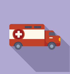 Emergency Ambulance Car Icon Flat Patient