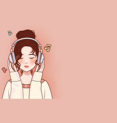 A Girl Listening To Music