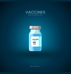 A Vaccine On Dark Blue Background Used In Medical