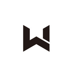 Letter H And W Geometric Symbol Simple Logo