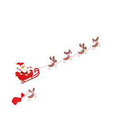 Reindeer Pulling A Sleigh From Santa Claus - Cute