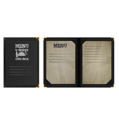 Restaurant Menu Notebook In Black Leather Binding