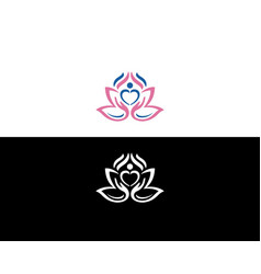 Love Human Hand Yoga Logo Template Design