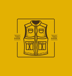 Retro Line Art Design Of A Outdoor Vest