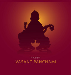 Sarasvati For Happy Vasant Panchami Puja Of India