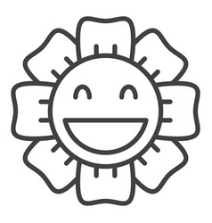 Smiling Flower In Groovy 60s Or 70s Style