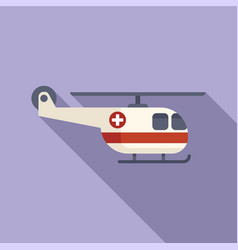 Ambulance Emergency Helicopter Icon Flat