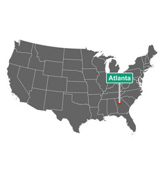 Atlanta City Limit Sign And Map Usa