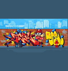 Colorful Outdoor Urban Streetart Graffiti Wall