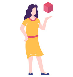 Product Develop Icon Flat Woman Creator