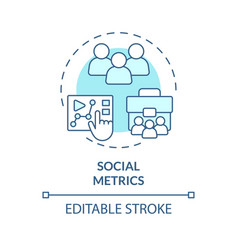 Thin Linear Blue Icon Social Metrics Concept