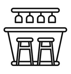 Wooden Bar Counter Icon Outline Table Cafe