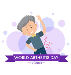 World Arthritis Day Banner With Old Man Suffering