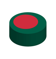 Isometric 3d Circle Flag Of Bangladesh