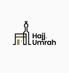 Outline Logo Of Kaaba Masjidil Haram Hajj Umrah