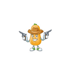 Smiling Butternut Squash Mascot Icon As A Cowboy