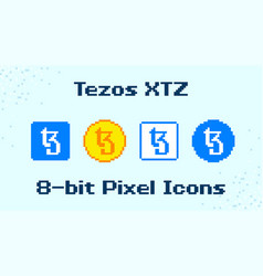 Tezos Xtz Token 8-bit Pixel Icon Set