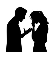 Arguing Couple Silhouettes Of Quarreling Parent