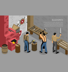 Blacksmith Craft Isometric Composition