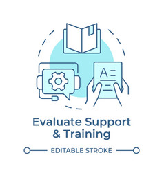 Evaluate Support And Training Soft Blue Concept