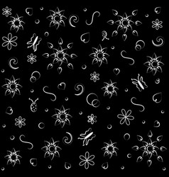 Floral Background Monochrome Flower Shapes