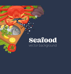 Realistic Sea Food Top View Background