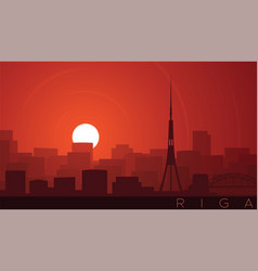 Riga Low Sun Skyline Scene