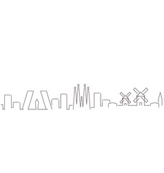 Spain Dark Line Simple Minimalist Skyline